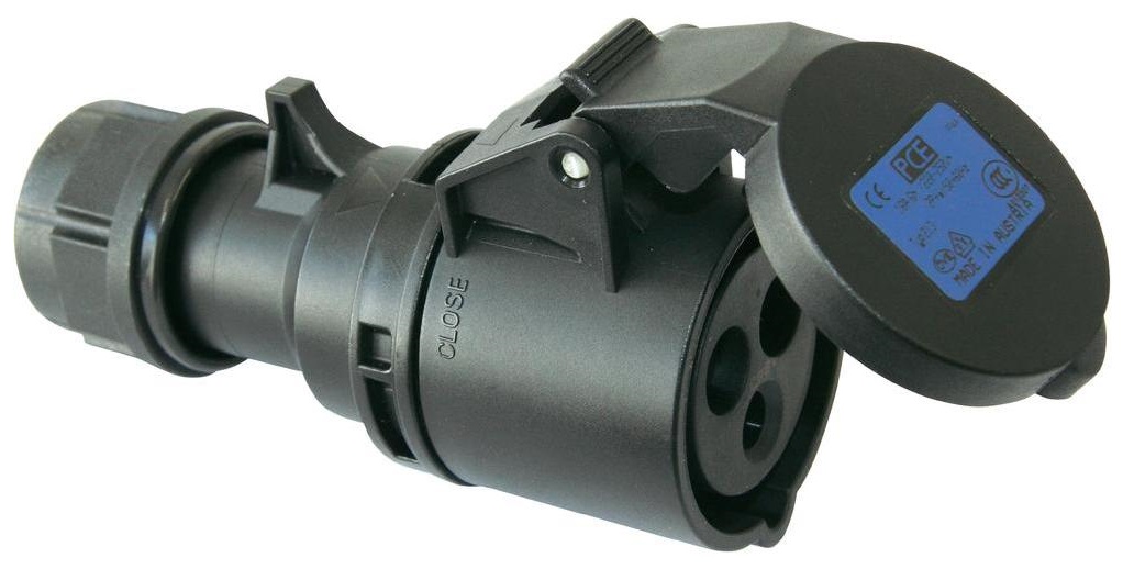PCE -213-6X PRESA CEE 16A 3P (1P+N+T) 230V IP44 3POLI FEMMINA NERA MIDNIGHT SERIE BLACK SOCKET