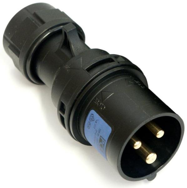 PCE -013-6X SPINA CEE 16A 3P (1P+N+T) 230V IP44 3POLI MASCHIO NERA MIDNIGHT SERIE BLACK PLUG