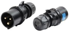 PCE -023-6X SPINA CEE 32A 3P (1P+N+T) 230V IP44 3POLI MASCHIO NERA MIDNIGHT SERIE BLACK PLUG