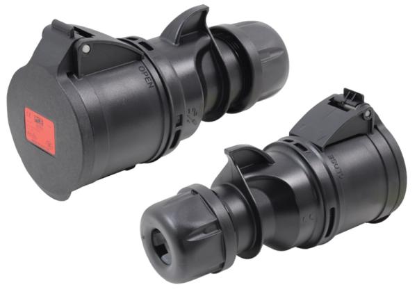 PCE -225-6XS PRESA CEE 32A 5P (3P+N+T) 415V IP44 5 POLI FEMMINA NERA MIDNIGHT SERIE BLACK SOCKET