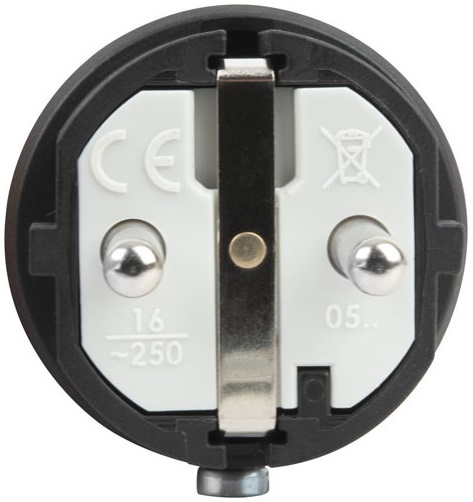 PCE -324015 SPINA SCHUKO 16A 3P (1P+N+T) 250V IP44 3 POLI MASCHIO NERA SAFETY PLUG EU-B-F