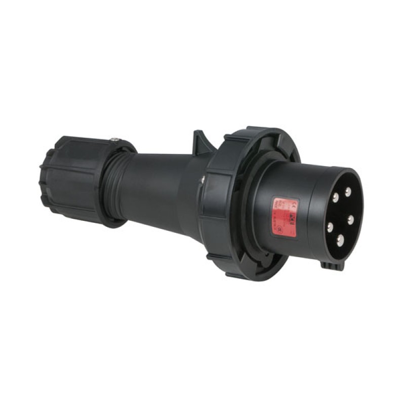 PCE -Y035-6XS SPINA CEE-17 63A 5P (3P+N+T) 400V IP67 5 POLI MASCHIO NERA MIDNIGHT SERIE BLACK PLUG
