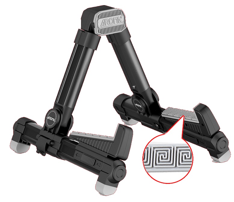 AROMA AUS-08 STAND PER UKULELE IN METALLO RIPIEGABILE CON PROFONDITA' REGOLABILE