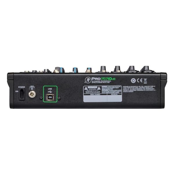 MACKIE PROFX10 V3 MIXER 4 INGRESSI MICROFONICI + 3 STEREO CON EQ 3 BANDE 2 COMPRESSORI E CONNETTIVITA' USB