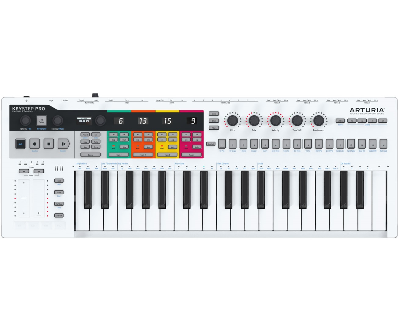 ARTURIA KEYSTEP PRO TASTIERA PORTATILE 37 TASTI MIDI USB STEP SEQUENCER 4 TRACCE