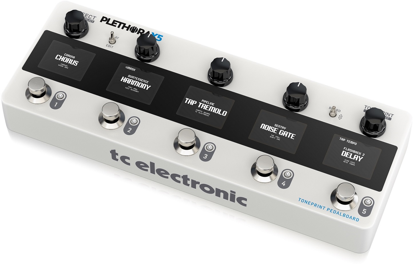 TC ELECTRONIC PLETHORA X5 PEDALIERA TONEPRINT PEDALBOARD DISPLAY LCD PROCESSORE EFFETTI PEDALI MESH