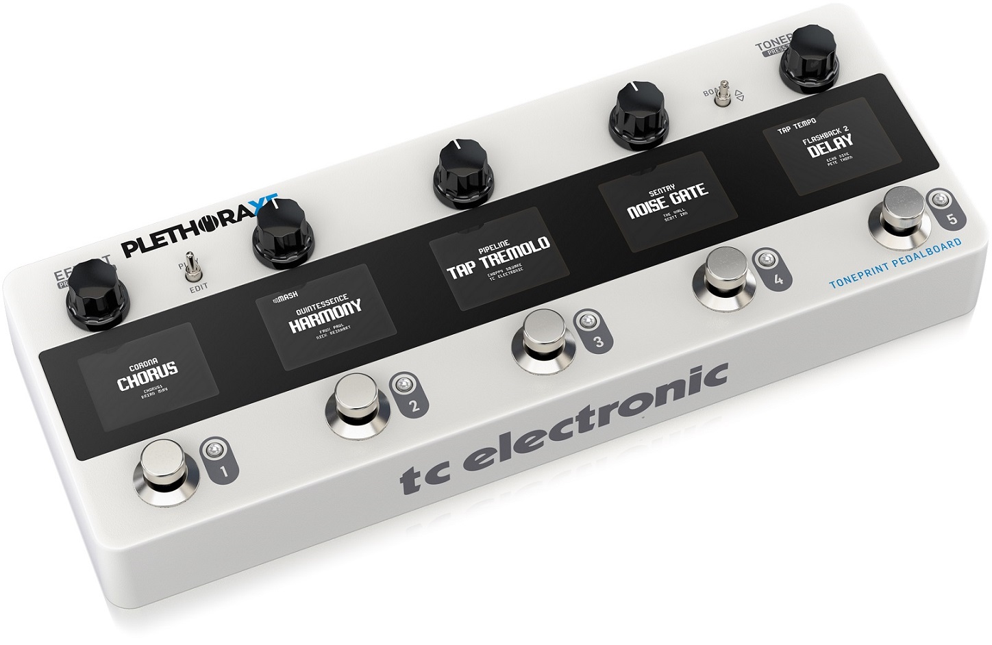 TC ELECTRONIC PLETHORA X5 PEDALIERA TONEPRINT PEDALBOARD DISPLAY LCD PROCESSORE EFFETTI PEDALI MESH