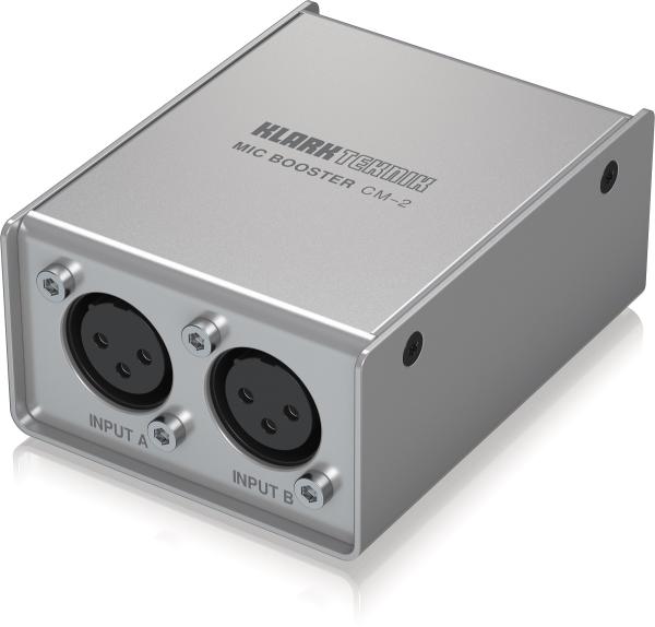 KLARK TEKNIK MIC BOOSTER CM2 PREAMPLIFICATORE 2 CANALI CON GUADAGNO +25dB PER MICROFONI