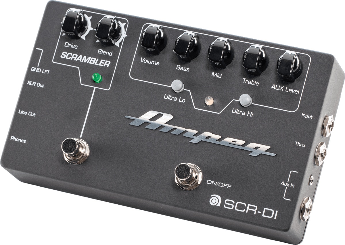 AMPEG SCR-DI BASS DI BOX PEDALIERA BASSO EQUALIZZATORE SCRAMBLER OVERDRIVE XLR OUT