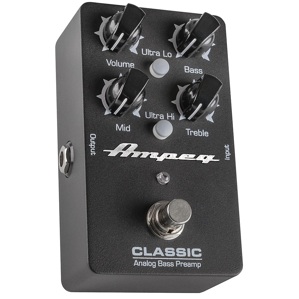 AMPEG CLASSIC ANALOG BASS PREAMP EFFETTO PREAMPLIFICATORE A PEDALE PER BASSO CON EQUALIZZATORE 3 BANDE
