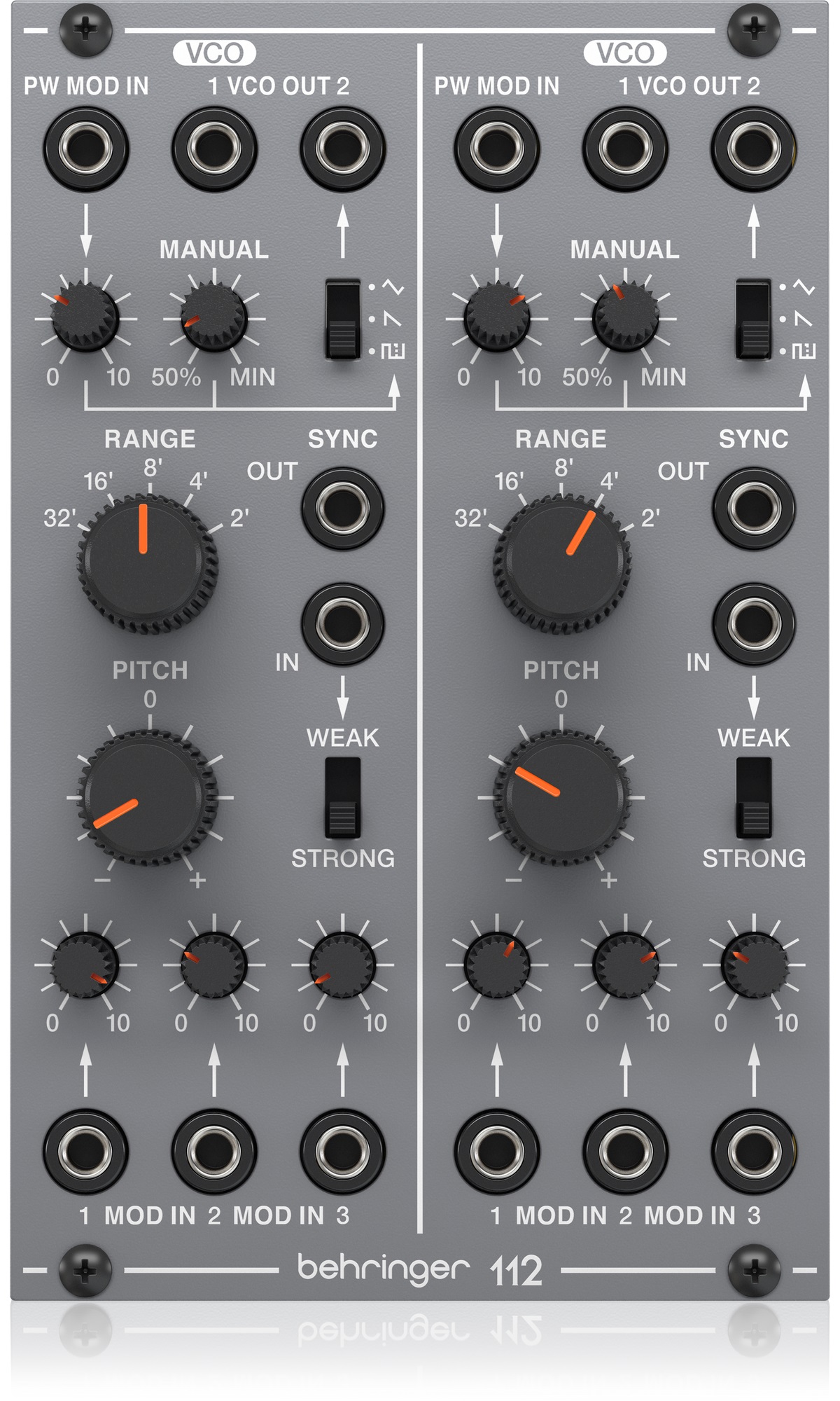 BEHRINGER 112 DUAL VCO MODULO EURORACK SYSTEM 100 DUE OSCILLATORI 18 CONTROLLI