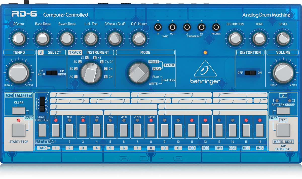 BEHRINGER RD-6 BB RHYTHM DESIGNER BLUE DRUM MACHINE CELESTE