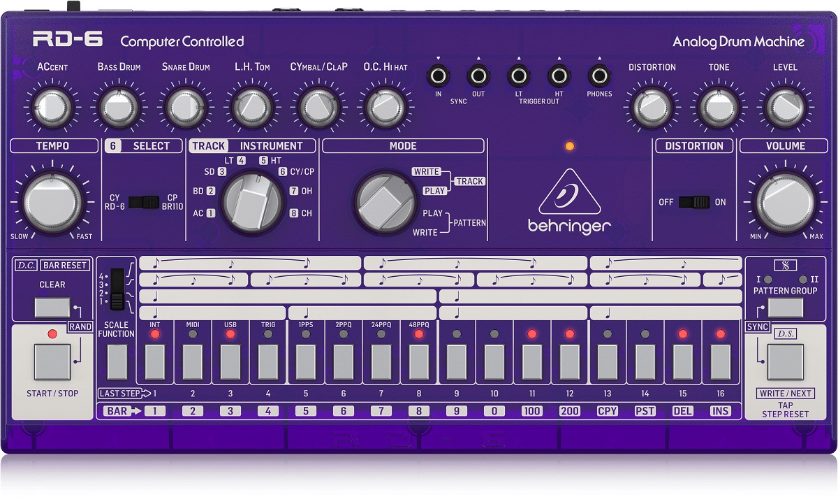 BEHRINGER RD-6 GP RHYTHM DESIGNER PURPLE DRUM MACHINE VIOLA