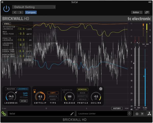 TC ELECTRONIC BRICKWALL HD NATIVE - BRICKWALL X HD-DT CONTROLLER LIMITER PLUG-IN CON INTERFACCIA DI CONTROLLO USB