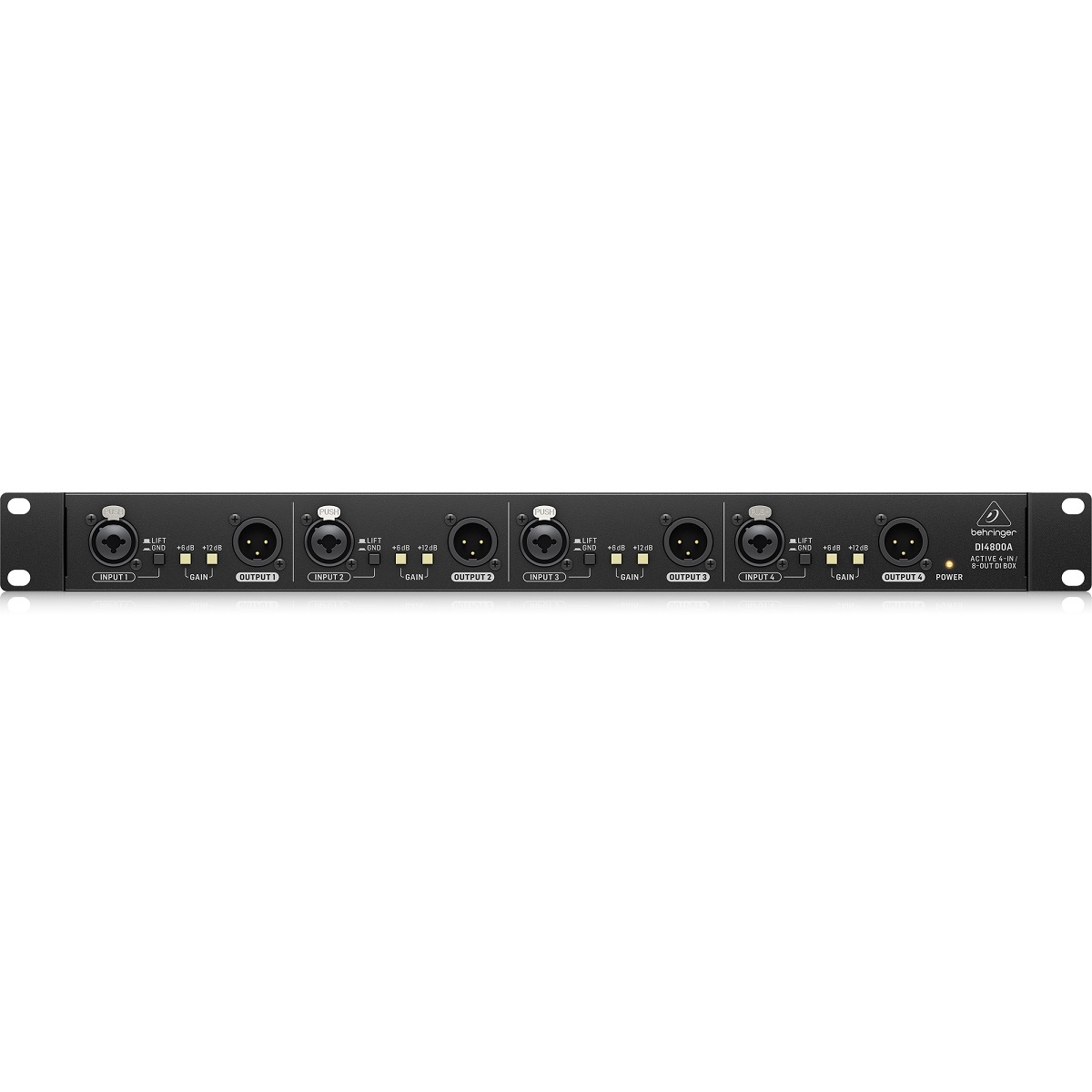 BEHRINGER DI4800A DIRECT BOX ULTRA DI-BOX ATTIVA 4 CANALI UNA UNITA RACK CONVERTITORE SEGNALE JACK A XLR