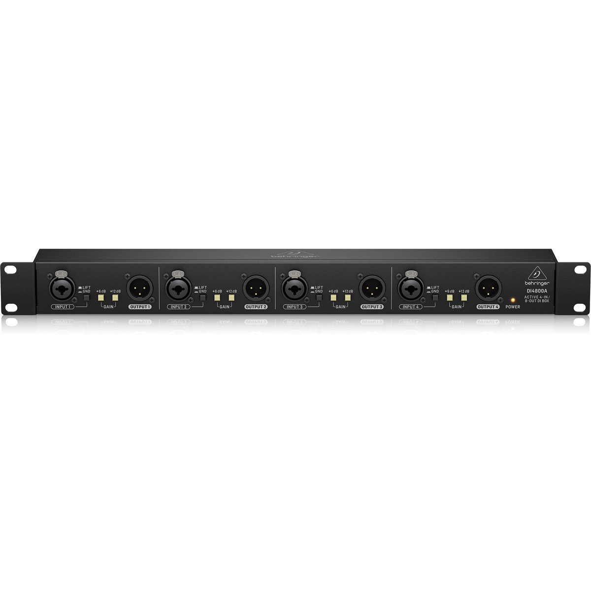 BEHRINGER DI4800A DIRECT BOX ULTRA DI-BOX ATTIVA 4 CANALI UNA UNITA RACK CONVERTITORE SEGNALE JACK A XLR