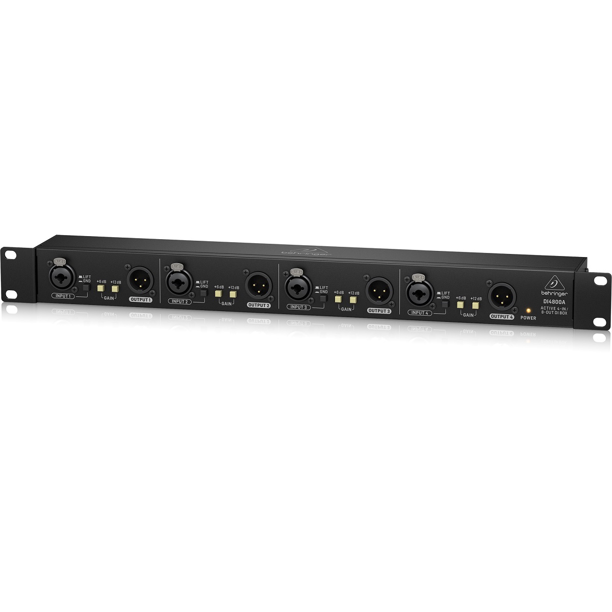 BEHRINGER DI4800A DIRECT BOX ULTRA DI-BOX ATTIVA 4 CANALI UNA UNITA RACK CONVERTITORE SEGNALE JACK A XLR