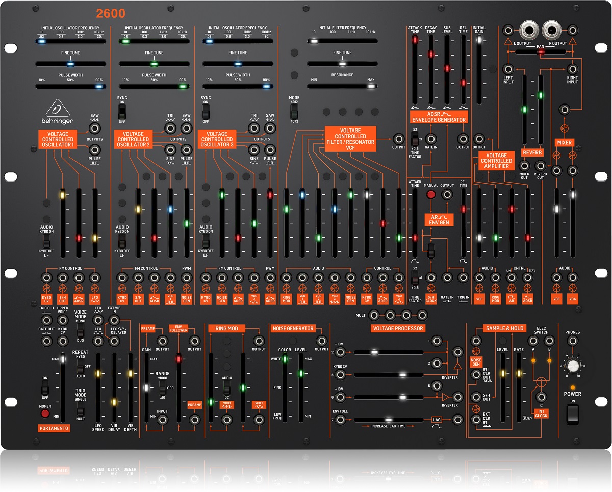 BEHRINGER 2600 SINTETIZZATORE DESKTOP ANALOGICO SEMI-MODULARE 3 VCO - VCF MULTI-MODALE