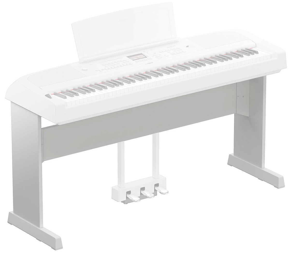 YAMAHA L300WH SUPPORTO MOBILE LEGNO STAND GAMBE PIANOFORTE DGX670 BIANCO