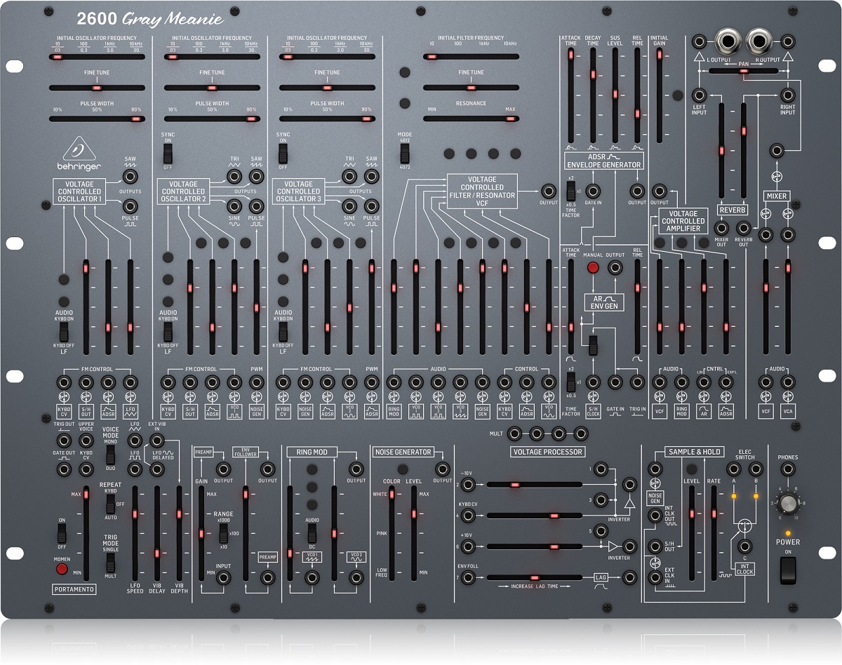 BEHRINGER 2600 GRAY MEANIE SINTETIZZATORE DESKTOP ANALOGICO SEMI-MODULARE MULTI-MODALE