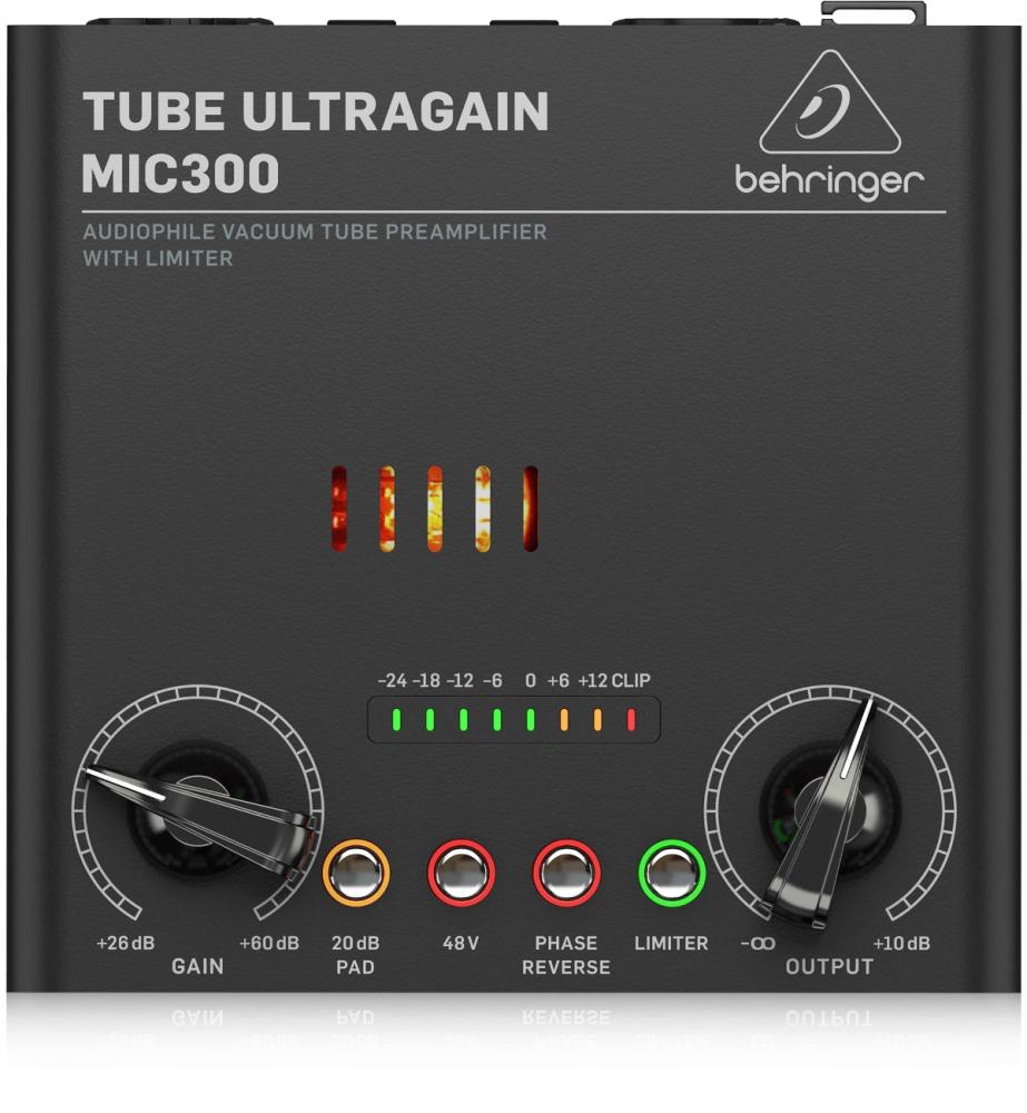 BEHRINGER MIC300 TUBE ULTRAGAIN PREAMPLIFICATORE MICROFONICO VALVOLARE CON LIMITATORE