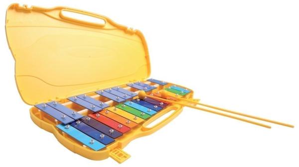 GEWA MUSIC GEWA 847002 METALLOFONO 25 CHIAVI PIASTRE COLORATE SOL 5-7 CON BATTENTI + ASTUCCIO IN PLASTICA