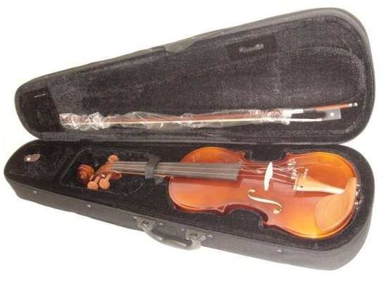 OLVEIRA VV150 VIOLINO 3-4 TOP ABETE MASSELLO FONDO ACERO MASSELLO LEGNO GIUGGIOLO PIOLI MENTONIERA CORDIERA + CUSTODIA + ARCHETT