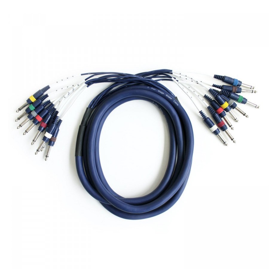 COBRA 57143 CAVO MULTICORE DI 6 METRI DA 8 A 8 JACK MASCHI MONO 1-4" 6 3 MM