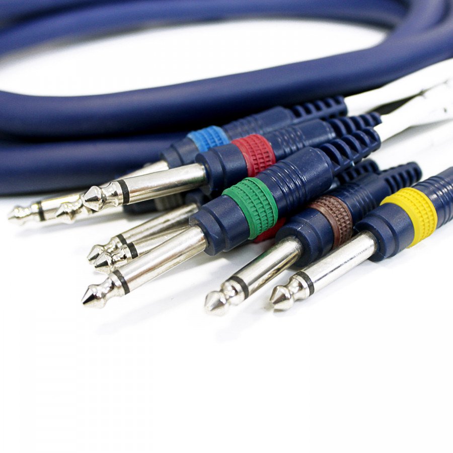 COBRA 57143 CAVO MULTICORE DI 6 METRI DA 8 A 8 JACK MASCHI MONO 1-4" 6 3 MM