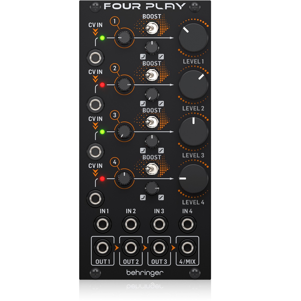 BEHRINGER FOUR PLAY MODULO AMPLIFICATORI CONTROLLO TENSIONE QUADRUPLO E MIXER