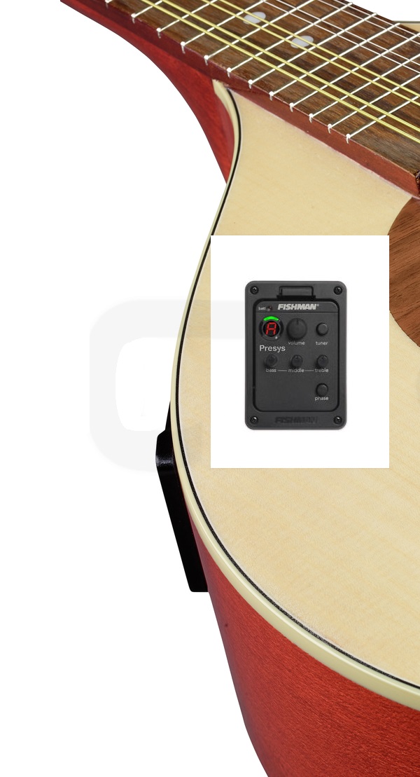 HORA MANDOLINO PORTOGHESE 2-PF MADE IN EUROPE IN MASSELLO FISHMAN PRESYS 101 TOP ABETE E ACERO FONDO FASCE MANICO SCALA 332mm