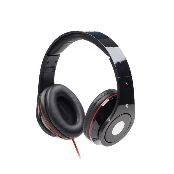 GMB AUDIO FOLDING STEREO HEADPHONES 'DETROIT', BLACK