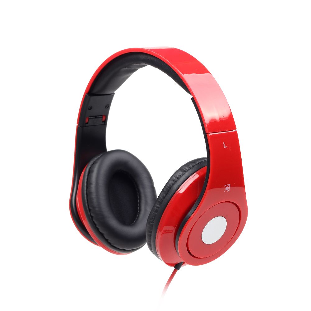 GMB AUDIO FOLDING STEREO HEADPHONES 'DETROIT', RED