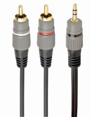 CABLEXPERT 3 5 MM STEREO PLUG TO 2*RCA PLUGS 5M CABLE, GOLD-PLATED CONNECTORS