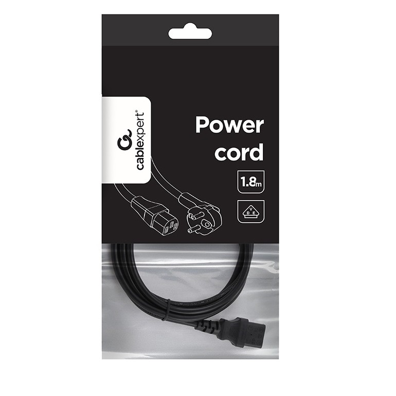 CABLEXPERT PC186 POWER CORD CAVO DA SPINA SCHUKO A PRESA VDE C13 DA 1,8 METRI