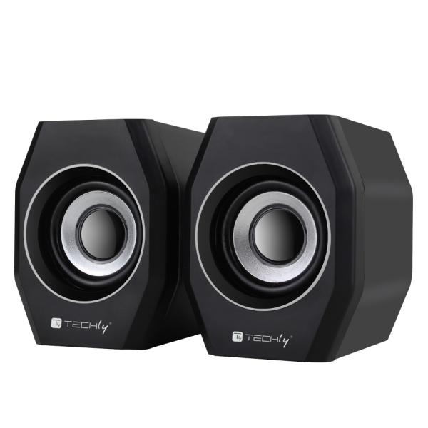 TECHLY ICC SP-320STY COPPIA CASSE USB 2 0 E JACK 3 5MM CON CONTROLLO VOLUME