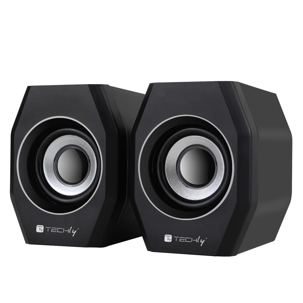 TECHLY ICC SP-320STY COPPIA CASSE USB 2 0 E JACK 3 5MM CON CONTROLLO VOLUME
