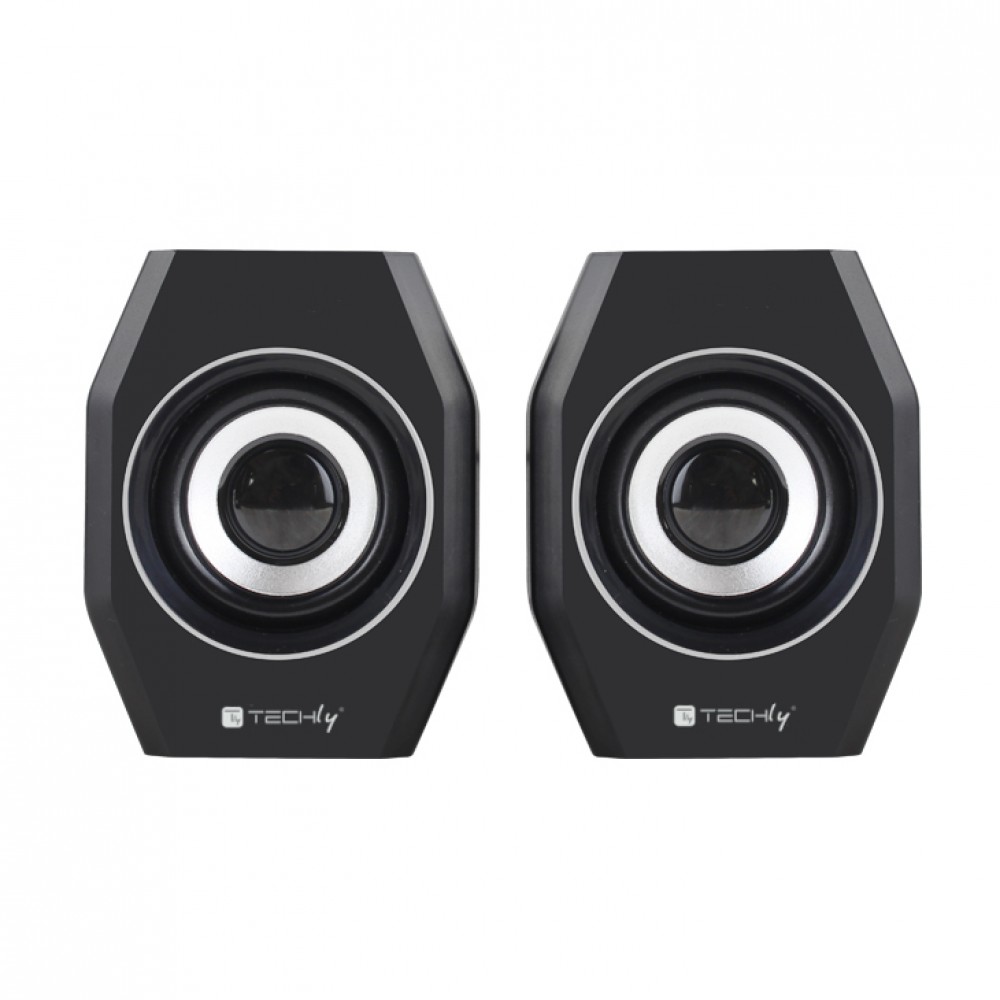 TECHLY ICC SP-320STY COPPIA CASSE USB 2 0 E JACK 3 5MM CON CONTROLLO VOLUME