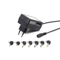 GEMBIRD EG-MC-008 ALIMENTATORE MULTI VOLTAGGIO DA 3V A 12V 12 WATT + 7 CONNETTORI INTERCAMBIABILI