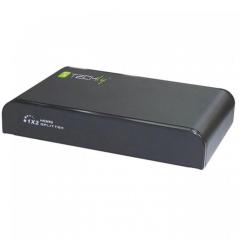 TECHLY SPLITTER HDMI 4K UHD 3D 2 VIE IN METALLO CON ALIMENTATORE