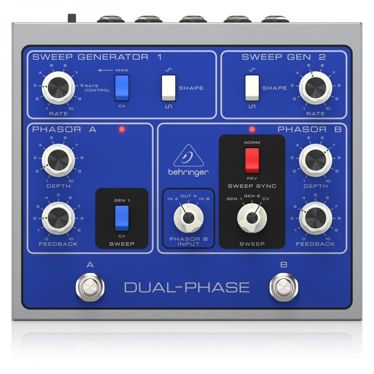 BEHRINGER DUAL-PHASE PEDALE (BI-PHASE) EFFETTO VINTAGE PHASER CON INPUT CV
