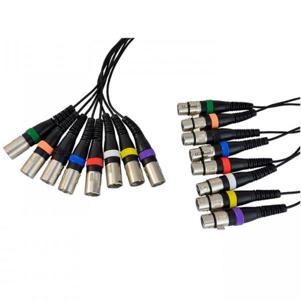 COBRA CP070-03 CAVO MULTICORE DI 3 METRI DA 8 XLR FEMMINA A 8 XLR MASCHIO