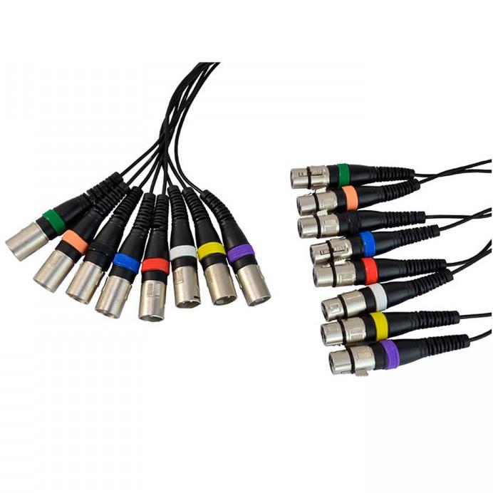 COBRA CP070-03 CAVO MULTICORE DI 3 METRI DA 8 XLR FEMMINA A 8 XLR MASCHIO