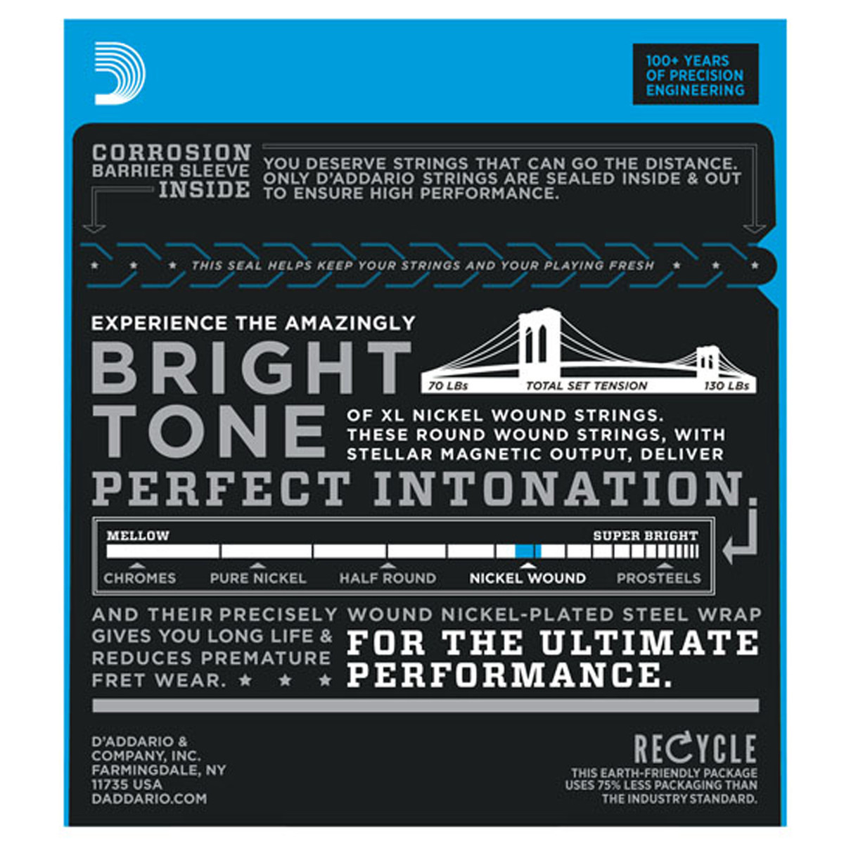 D'ADDARIO EXL150 REGULAR LIGHT CORDIERA PER CHITARRA ELETTRICA 12 CORDE NICKEL WOUND 10-46