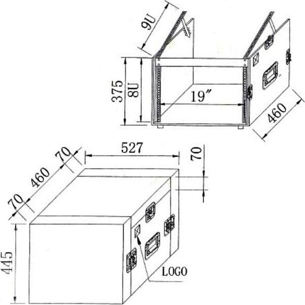 EXTREME YC8UR9M FLIGHT CASE LEGNO 10MM COMBO UNITA RACK 8U MIXER 9U 3 COPERCHI 6 CHIUSURE 2 MANIGLIE 4 RUOTE