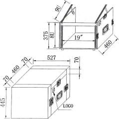 EXTREME YC8UR9M FLIGHT CASE LEGNO 10MM COMBO UNITA RACK 8U MIXER 9U 3 COPERCHI 6 CHIUSURE 2 MANIGLIE 4 RUOTE