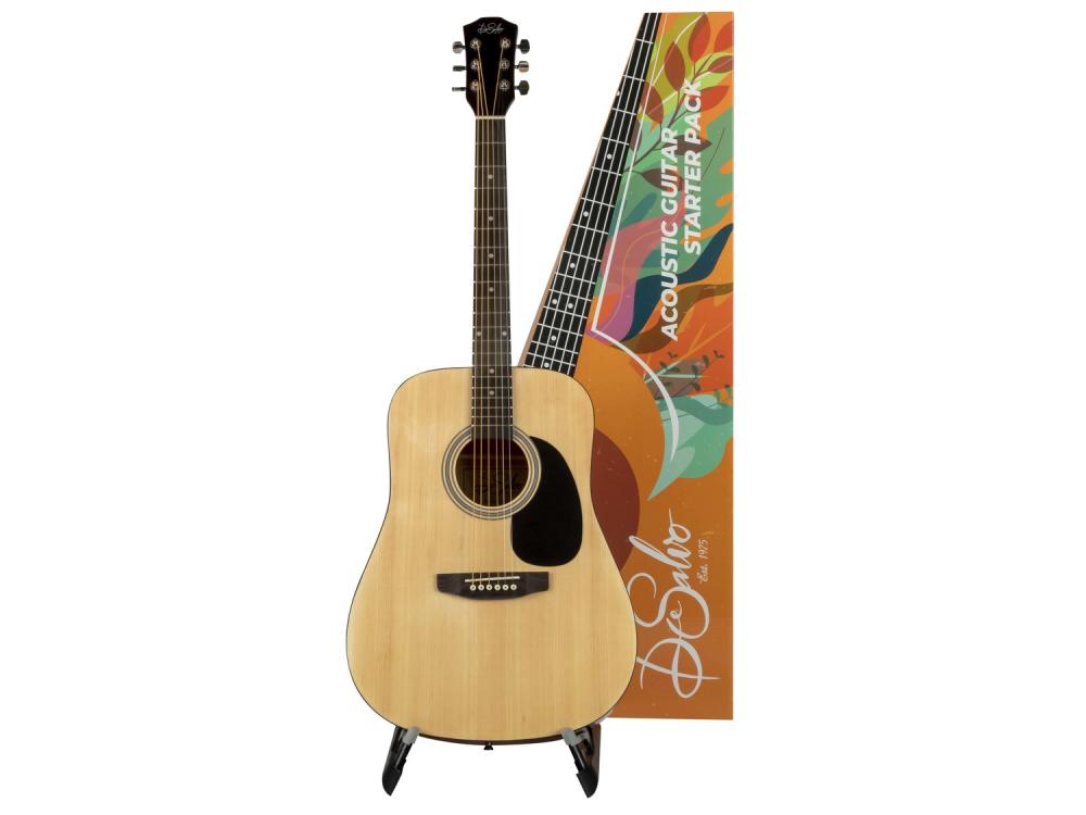 DE SALVO AG1NT CHITARRA ACUSTICA DREADNOUGHT NATURAL 4-4 + ACCESSORI