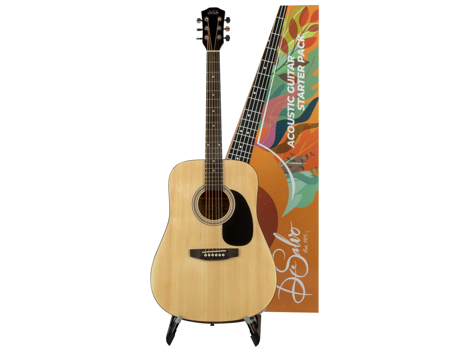 DE SALVO AG1NT CHITARRA ACUSTICA DREADNOUGHT NATURAL 4-4 + ACCESSORI