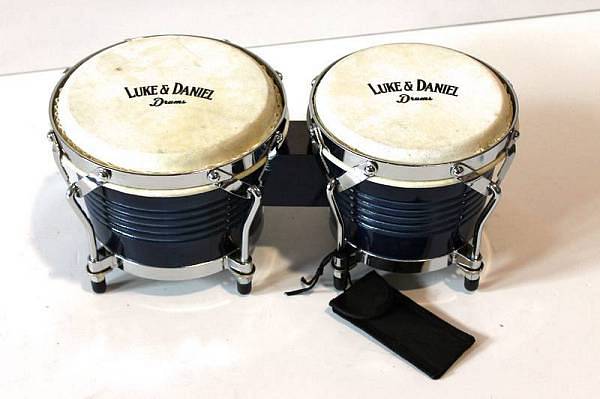 LUKE DANIEL LUKE & DANIEL JD105B BLU DOPPI BONGHI IN LEGNO MISURA 6 5" + 7 5" VERA PELLE ACCORDATURA MECCANICA COLORE BLU