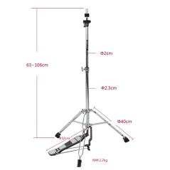 EXTREME HH500 ASTA HI-HAT CHARLESTON PROFESSIONALE ALTEZZA REGOLABILE TREPPIEDE CON GAMBE DOPPIE